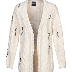 Relive Cream Fisherman Cable knit sweater Cardigan Southwestern style knitwear